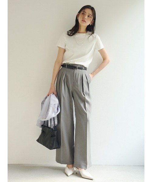 anuans シルクコットンタッチT シルクタッチコットンスリムフィットTシャツ