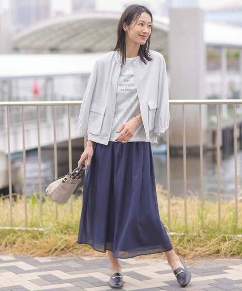 美品　ジェイプレス　24SS ボイルドワッシャー ブルゾン 洗える　8分袖 J.PRESS（J.プレス） ブルゾン アウター 「WEB限定・洗える」ボイルド