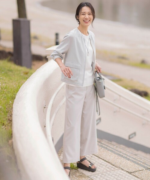 美品　ジェイプレス　24SS ボイルドワッシャー ブルゾン 洗える　8分袖 J.PRESS（J.プレス） ブルゾン アウター 「WEB限定・洗える」ボイルド