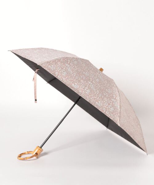 新品 クリアーハンドル シルク100% 上品ボタニカル柄 晴雨兼用パラソル 日傘 パラソル 晴雨兼用 折りたたみ ボタニカルフラワー紫外線