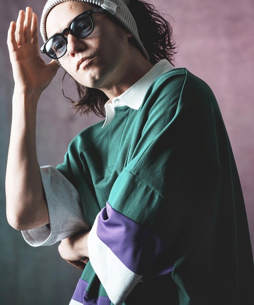 GLIMCLAP シャツ mhs2184- Oversized rugby shirt ラガーシャツ