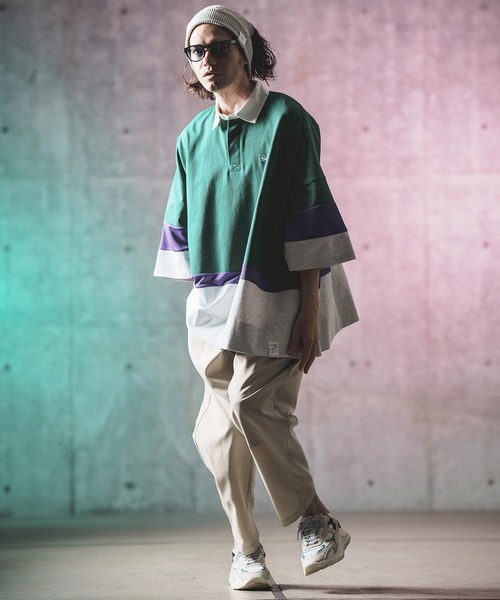 GLIMCLAP シャツ mhs2184- Oversized rugby shirt ラガーシャツ