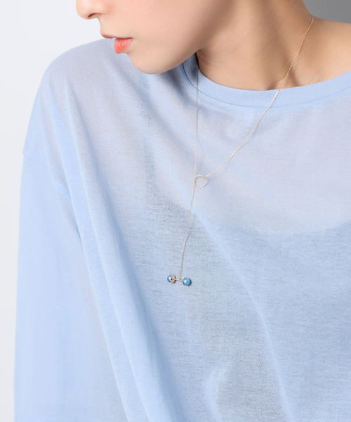 Lilas ネックレス インディゴパール6mmバーモチーフYネックレス K10