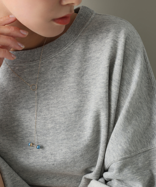 Lilas ネックレス インディゴパール6mmバーモチーフYネックレス K10
