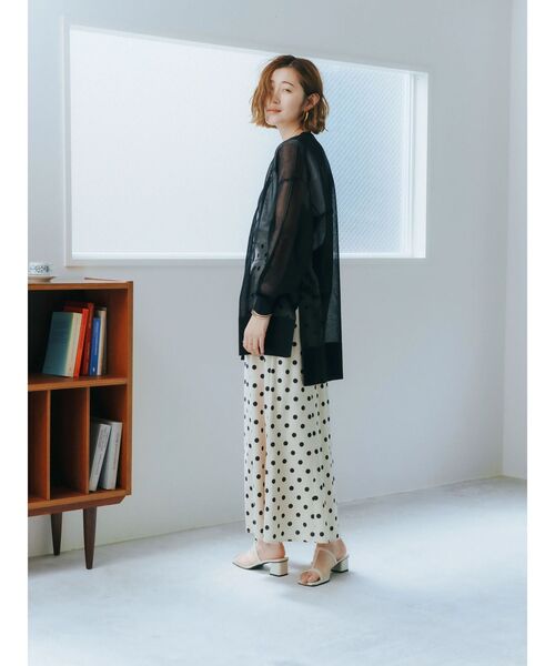 YECCA VECCA カーディガン シアーニットミドル丈カーディガン