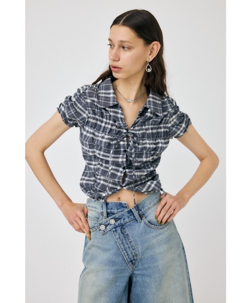 MOUSSY ブラウス シャツ SHIRRING RIBBON レディース : ZOZOTOWN