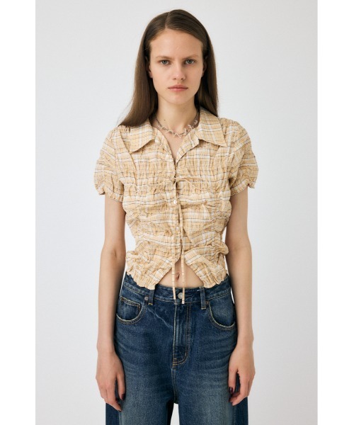 MOUSSY ブラウス シャツ SHIRRING RIBBON レディース : ZOZOTOWN