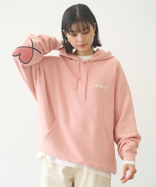 MILKFED.（ミルクフェド） パーカー LOVE HEART ELBOW SWEAT HOODIE 