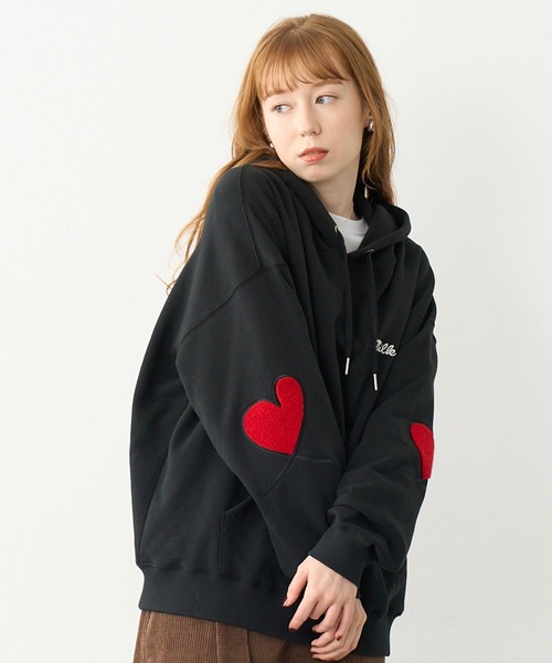 MILKFED.（ミルクフェド） パーカー LOVE HEART ELBOW SWEAT HOODIE