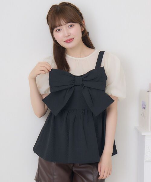 ブラウス シャツ ビスチェセットシャツ レディース チェーンタイセットブラウス[品番：IGAW0005767]｜axes femme