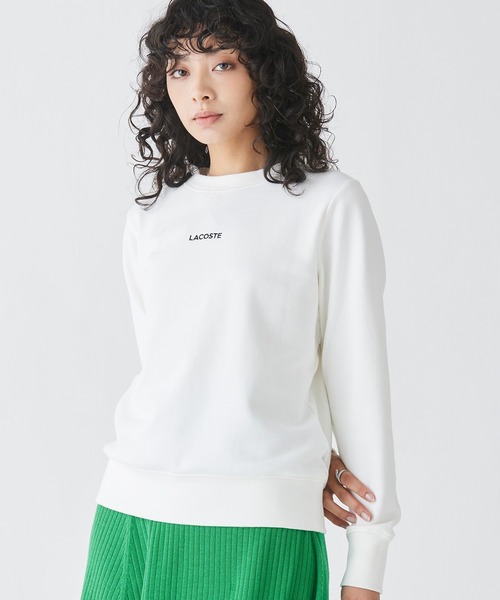 LACOSTE トレーナー スウェット ブランドネームロゴ刺繍 クルー