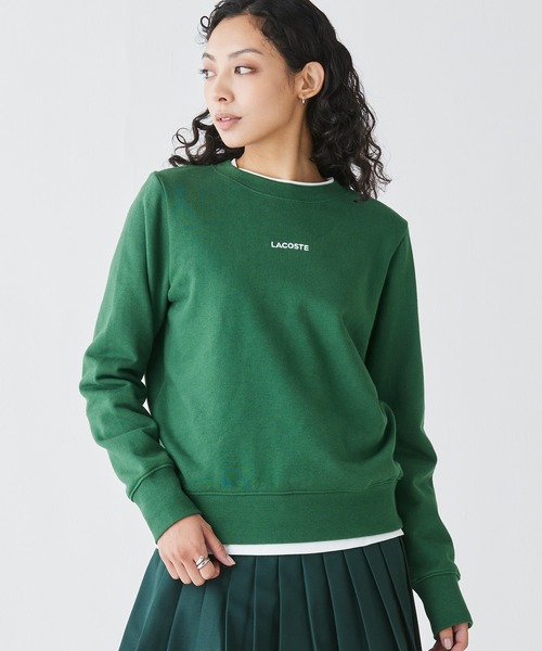 LACOSTE トレーナー スウェット ブランドネームロゴ刺繍 クルー