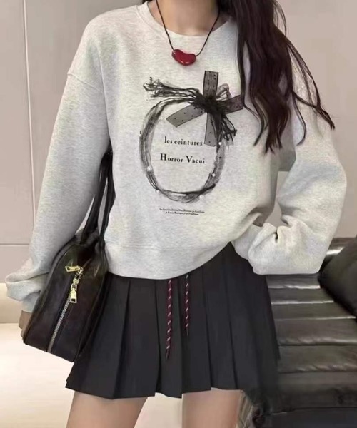 CADUNE パールスウェット チャコールグレー CADUNE パールスウェット レディース