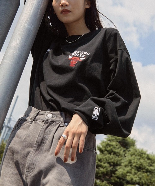 NBA tシャツ NBA/エヌビーエー 別注 ダブルロゴ刺繍ビッグシルエット 