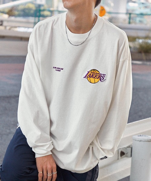 NBA tシャツ NBA/エヌビーエー 別注 ダブルロゴ刺繍ビッグシルエット 