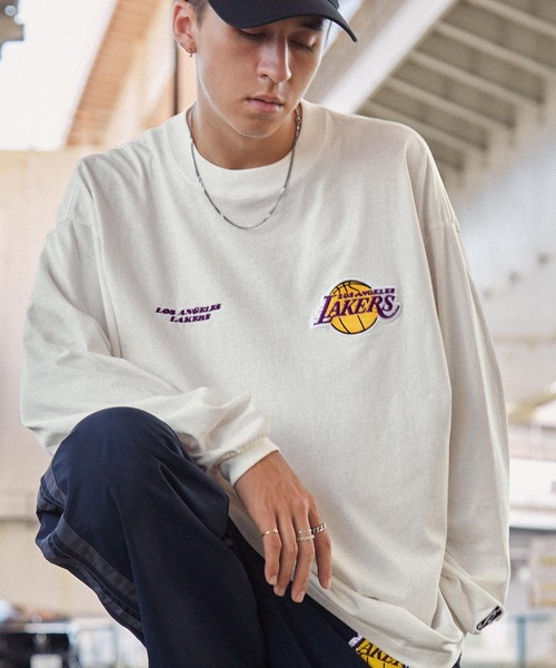 NBA tシャツ NBA/エヌビーエー 別注 ダブルロゴ刺繍ビッグシルエット