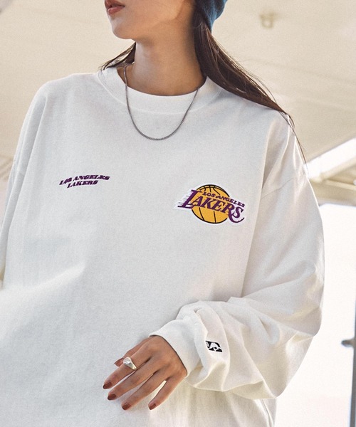 NBA tシャツ NBA/エヌビーエー 別注 ダブルロゴ刺繍ビッグシルエット