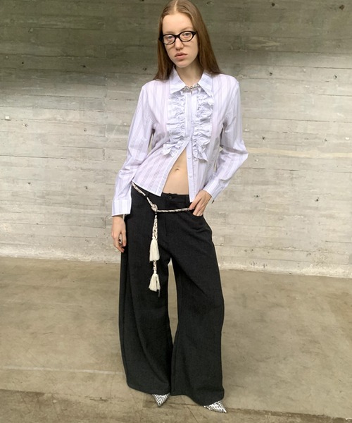 LONSLAN パンツ シルエットカーブ ワイドパンツ LON24a101 LONSLAN パンツ シルエットカーブ ワイドパンツ LON24a101