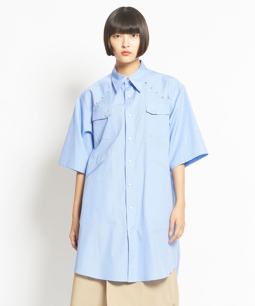 ブラウス シャツ 100/2ブロード　ロングシャツブラウス レディース メンズ