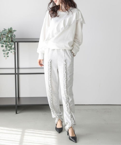 La-gemme（ラジェム） トレーナー スウェット フリルティアード