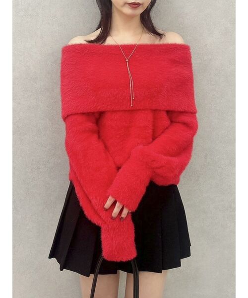 dazzlin シャギーオフショルニットプルオーバー dazzlin ニット セーター シャギーオフショルニットプルオーバー