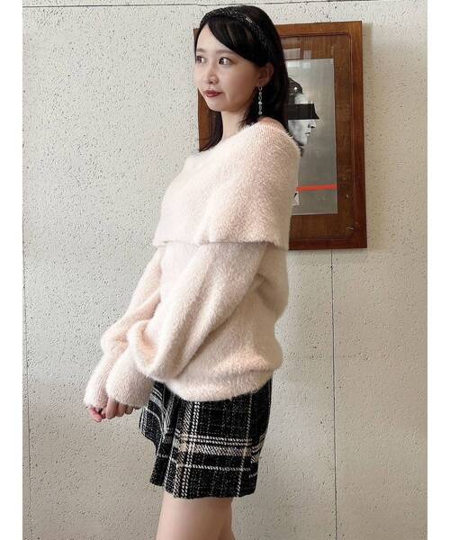 dazzlin ニット セーター シャギーオフショルニットプルオーバー