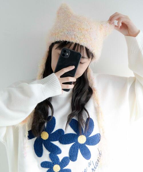 WEGO（ウィゴー） ニット帽 ニットキャップ WEGO/シャギーネコミミ