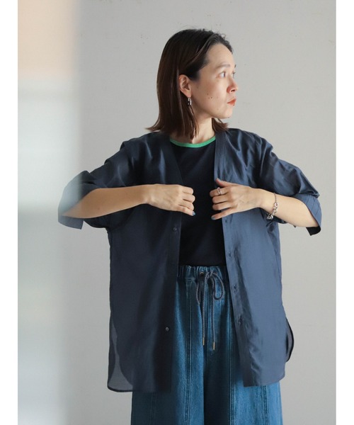 新品 25ss 今季 FIL DE FER ブラウス シルク 綿 ネイビー 新品 25ss 今季 FIL DE FER ブラウス シルク 綿 ネイビー - メルカリ