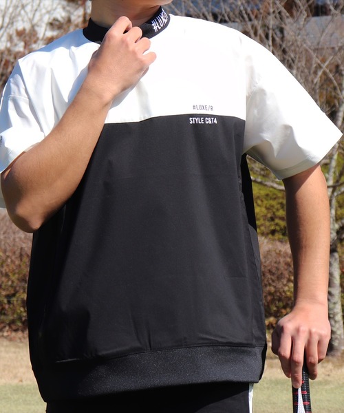 tシャツ (RM)「LUXE/R GOLF」ストレッチ クロス バイカラー プル