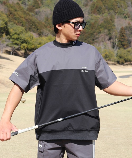 tシャツ (RM)「LUXE/R GOLF」ストレッチ クロス バイカラー プル 
