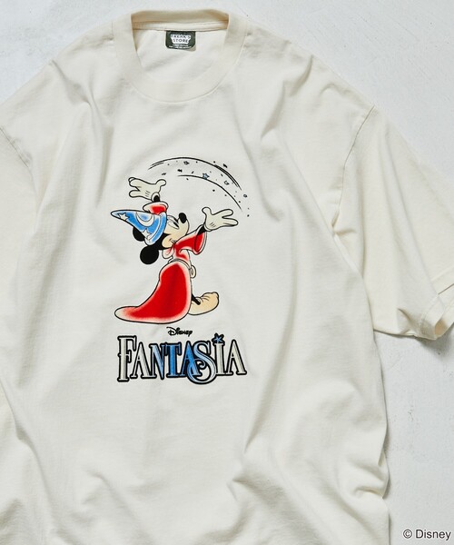 【Disney】ファンタジア ソーサラーミッキー モノクロ Tシャツ Disney】US Disney Parks ソーサラーミッキー 半袖Tシャツ