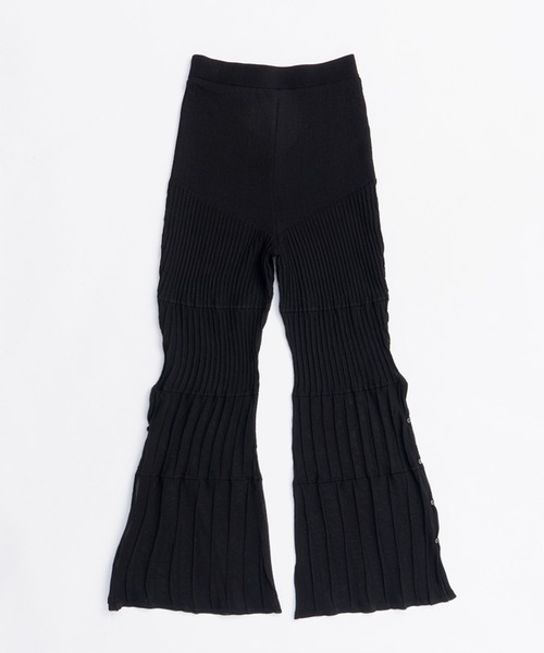 Side Slit Cycle Knit Pants