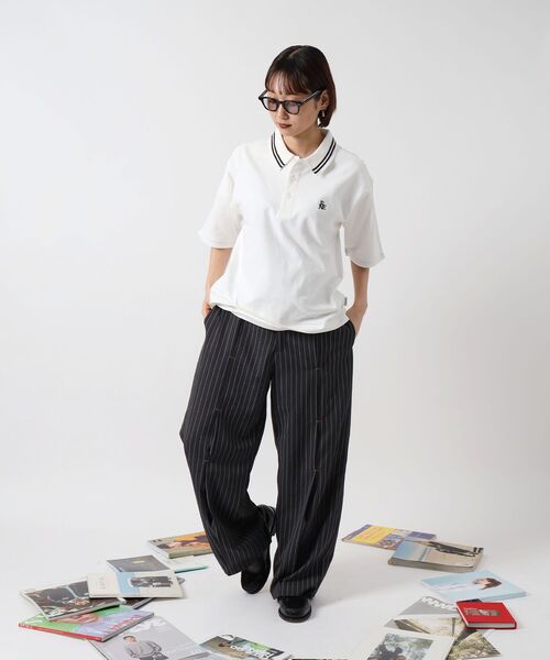 ffein ポロシャツ 「FFEIN（フェイン）」襟ライン刺繍ポロシャツ