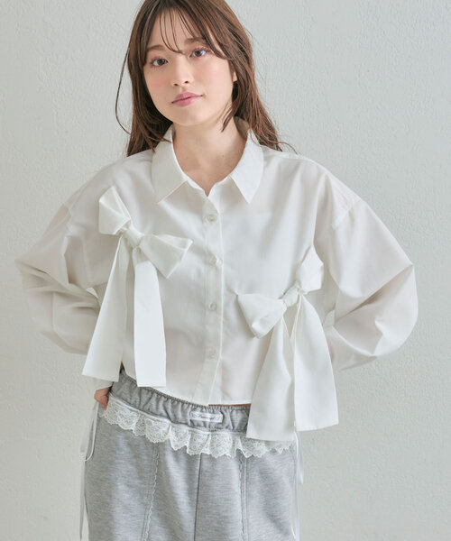 OLIVE des OLIVE（オリーブデオリーブ） ブラウス シャツ リボンリボン