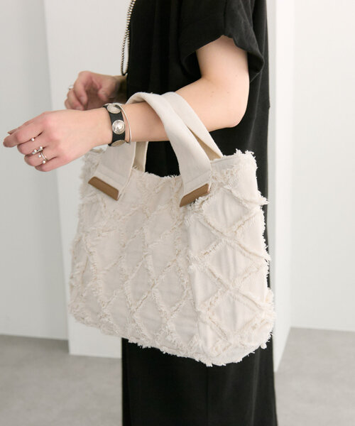 ear PAPILLONNER トートバッグ ワイドハンドル布トートバッグ