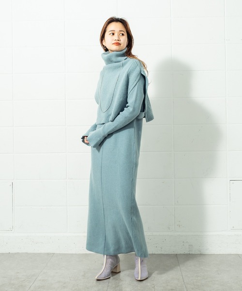 「mystic」 ニットワンピース FREE ブルー レディース_画像4