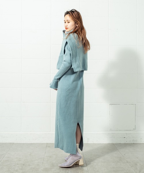 「mystic」 ニットワンピース FREE ブルー レディース_画像5