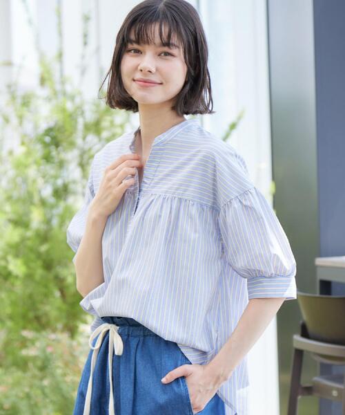 Dessin / デッサン 【洗える・4サイズ展開】ロゴ入りブラウス（XS〜L） 洗える・4サイズ展開】ロゴ入りブラウス（XS～L）（シャツ