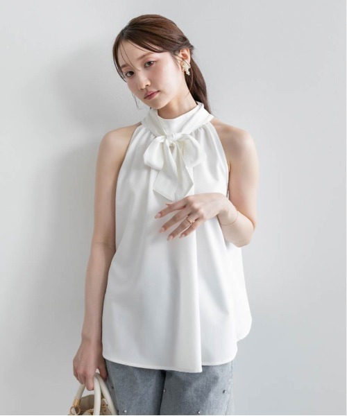 RANDA（ランダ） ブラウス シャツ ホルターネックバックリボンブラウス 