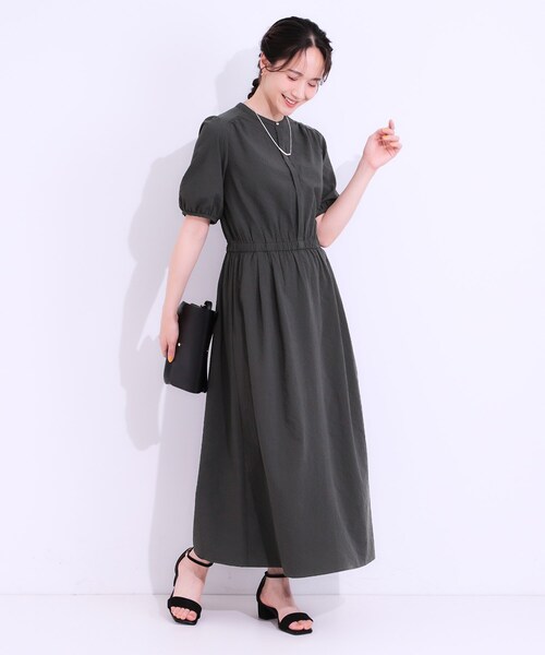 belper スリーピース　トップス　ワンピース pumpkin port ワンピース シアー花柄 フロントジップ ドッキング