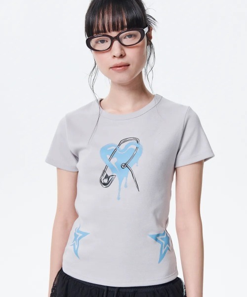 tシャツ A'GEM/9 × .kom 「runningHIGH/ランニングハイ」MELTING HEART T-SHIRT/メルティングハート Tシ