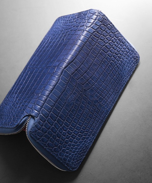 長財布 財布 クロコダイルレザー 長財布 手帳型 センター取り 一枚革 メンズ レディースの画像