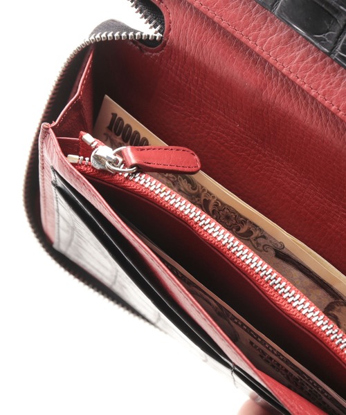 長財布 財布 クロコダイルレザー 長財布 手帳型 センター取り 一枚革 メンズ レディースの画像