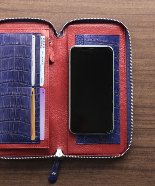 長財布 財布 クロコダイルレザー 長財布 手帳型 センター取り 一枚革 メンズ レディースの画像
