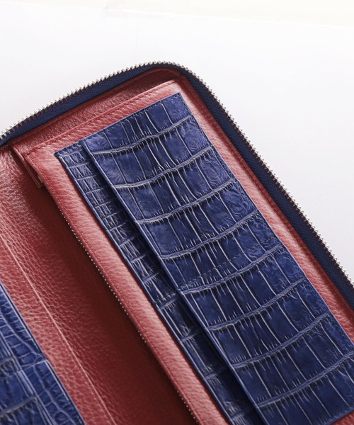 長財布 財布 クロコダイルレザー 長財布 手帳型 センター取り 一枚革 メンズ レディースの画像
