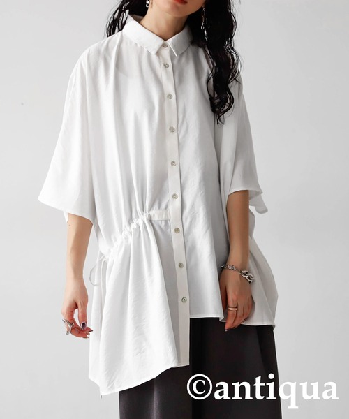 「antiqua」 「patterntorso」7分袖ブラウス FREE ナチュラル レディース antiqua 「antiqua」 「patterntorso」7分袖ブラウス FREE