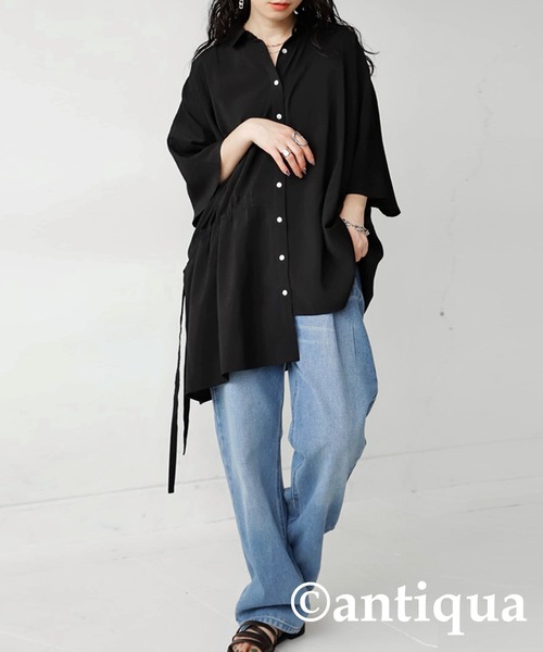 「antiqua」 「patterntorso」7分袖ブラウス FREE ナチュラル レディース antiqua 「antiqua」 「patterntorso」7分袖ブラウス FREE