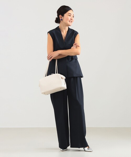 ベスト ジレ エディター東原妙子 × Demi-Luxe BEAMS / ツイル ペプラム ジレ レディース Demi-Luxe BEAMS ベスト ジレ エディター東原妙子 × / ツイル