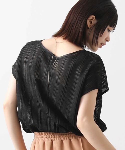 ブラウス シャツ シアーストライプフレンチブラウス レディース Gready Brilliant ブラウス シャツ シアーストライプフレンチ