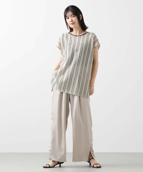 ブラウス シャツ シアーストライプフレンチブラウス レディース Gready Brilliant ブラウス シャツ シアーストライプフレンチ